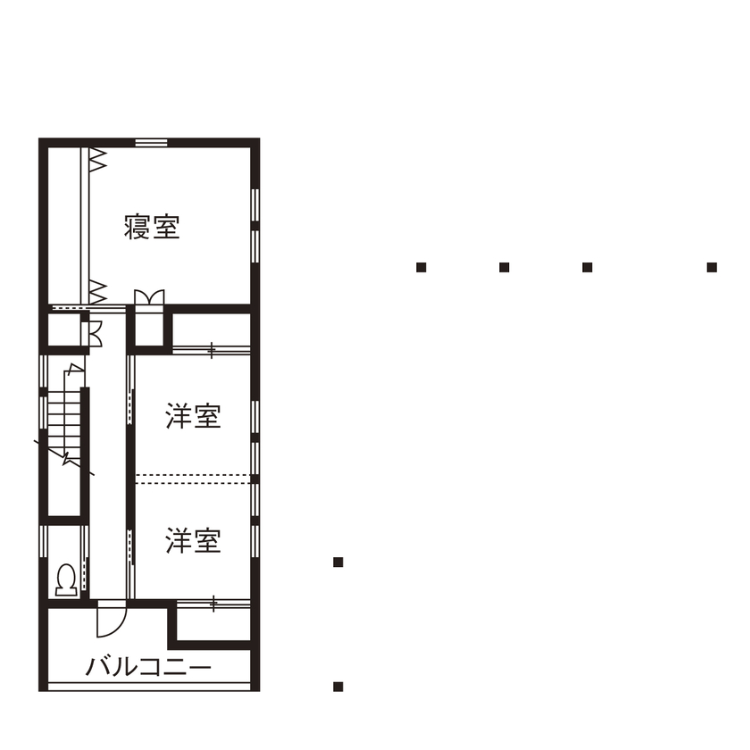 ONE and ALL 【岐阜県｜和モダン】質感豊かな素材で紡ぐ上質なデザイン。光と開放感に包まれて過ごす心地よい毎日の間取り図（4LDK）２階