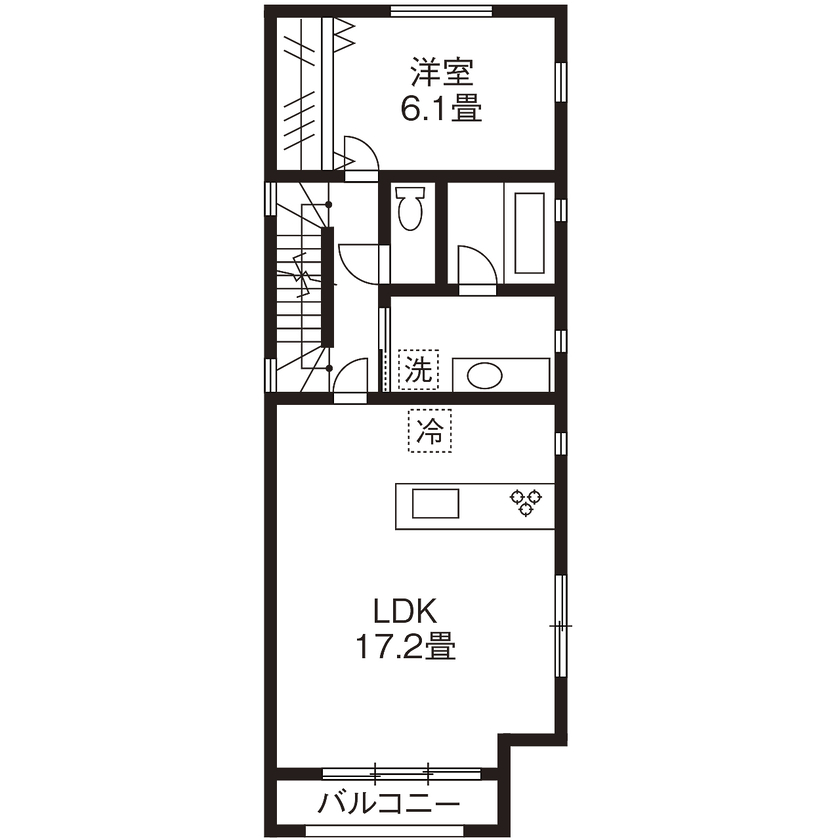 高砂建設　埼玉・東京 【さいたま市/50坪台/間取り図/店舗併用/二世帯住宅/3階建て】SE構法+理想のデザインを叶えた店舗併用住宅の間取り図（1LDK＋3LDK＋店舗）2階