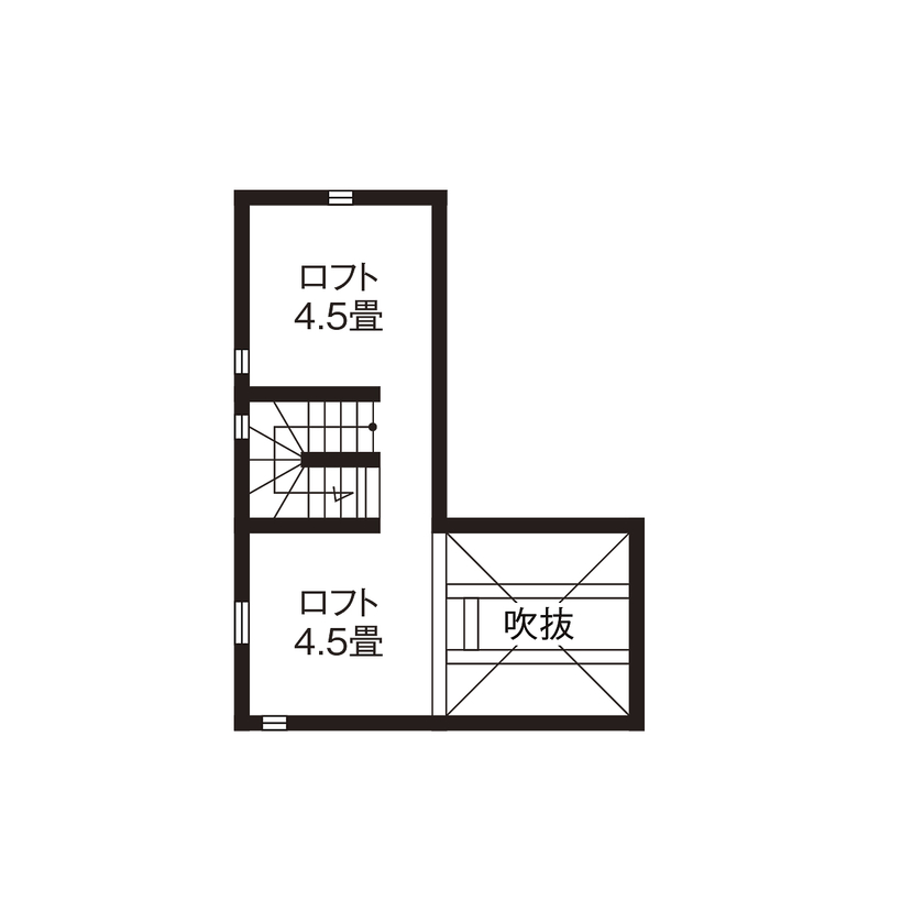 高砂建設　埼玉・東京 【2000万円台/30坪台/間取り図/吹抜け】暮らしの真ん中にキッチンを！無垢の質感にこだわった家の間取り図（3LDK＋S）ロフト
