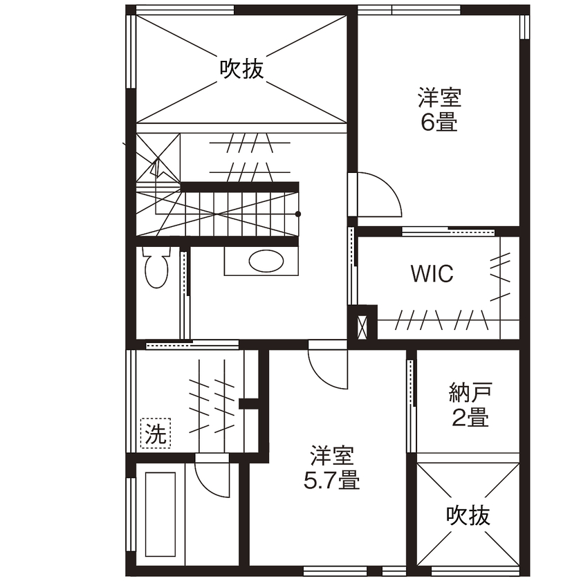 高砂建設　埼玉・東京 【3000万円台／30.1坪／間取り図】設計士が自ら描いた、「好き」と「暮らしやすさ」を詰め込んだ住まいの間取り図（2LDK＋S）2階