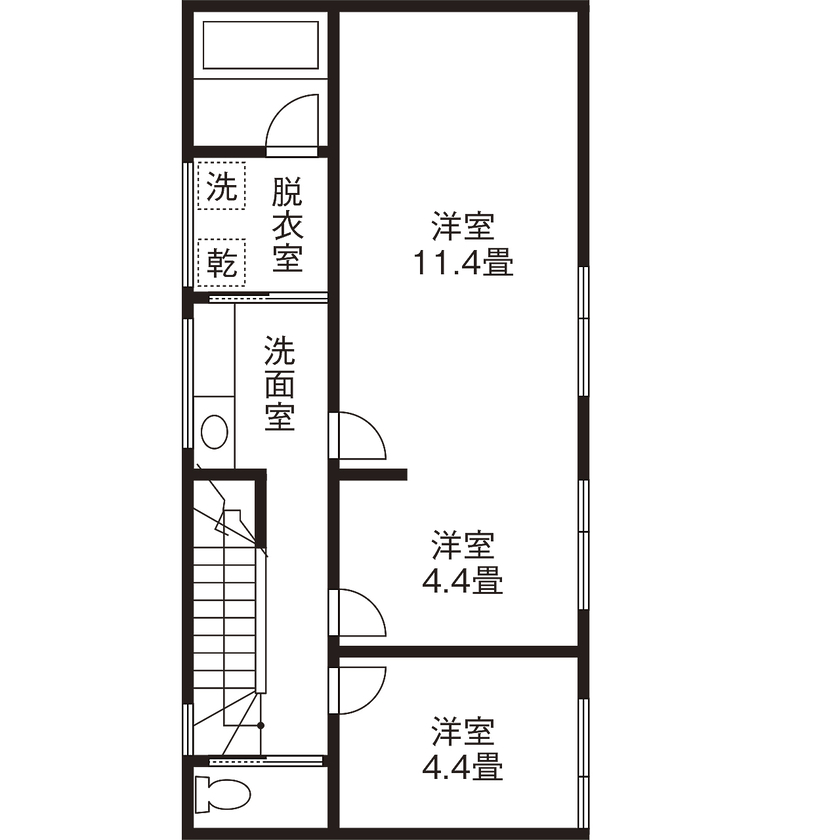 高砂建設　埼玉・東京 【3000万円台／30坪台／外断熱二重通気工法】キレイな空気とデザインを両立したジャパンディスタイルの家の間取り図（2LDK）2階