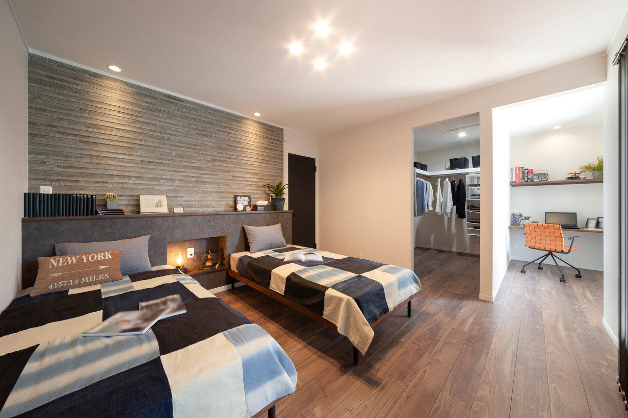 ビーバーハウス　注文住宅事業部　REST 【2000万円台×玄関吹抜】リビングとフリールームをつなぐ「透明アクリルの4枚扉」/テレワークに対応の建築実例画像9