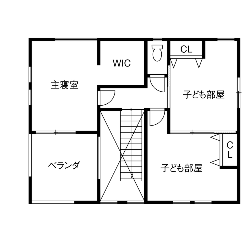 ビーバーハウス　注文住宅事業部　REST 【八尾市/2096万円/間取り図有】ブルーとホワイトを基調にした理想のサーファーズスタイルの住まいを実現の間取り図（3LDK）2階