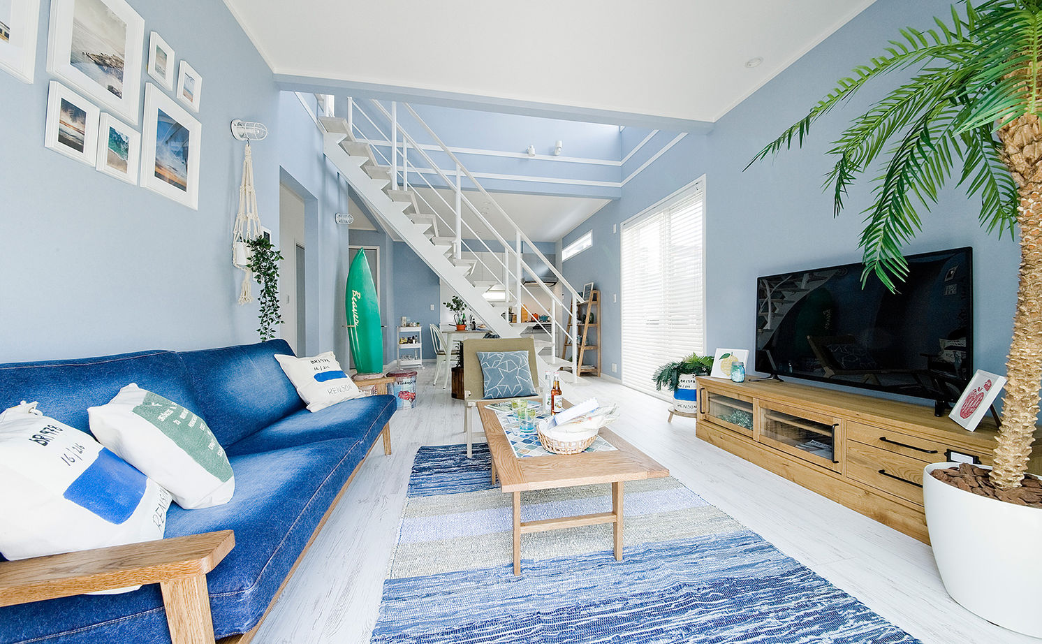 ビーバーハウス　注文住宅事業部　REST 【八尾市/2096万円/間取り図有】ブルーとホワイトを基調にした理想のサーファーズスタイルの住まいを実現の建築実例画像4