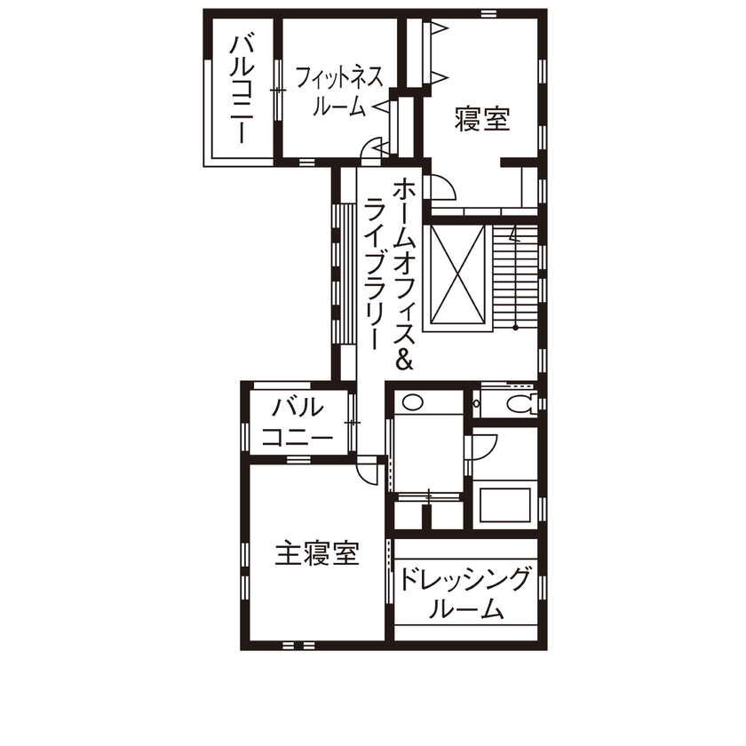 ビーバーハウス　注文住宅事業部　REST 【八尾市/3000万円台/間取り図有】見上げる空までプランニングされた、中庭付きガレージハウスの間取り図（4LDK）2階