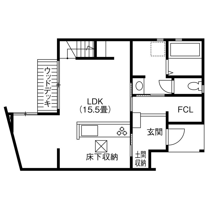 ビーバーハウス　注文住宅事業部　REST 【羽曳野市/1000万円台/間取り図有】自然との触れ合いを日常に。親子の絆が深まる、家庭菜園のある住まいの間取り図（3LDK）1階
