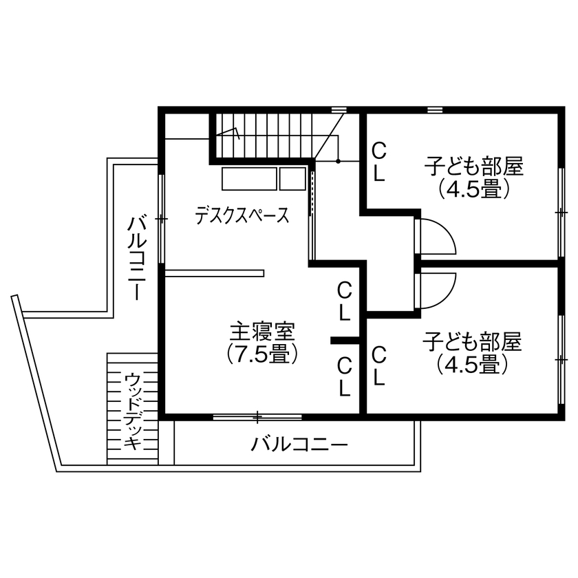 ビーバーハウス　注文住宅事業部　REST 【羽曳野市/1000万円台/間取り図有】自然との触れ合いを日常に。親子の絆が深まる、家庭菜園のある住まいの間取り図（3LDK）2階