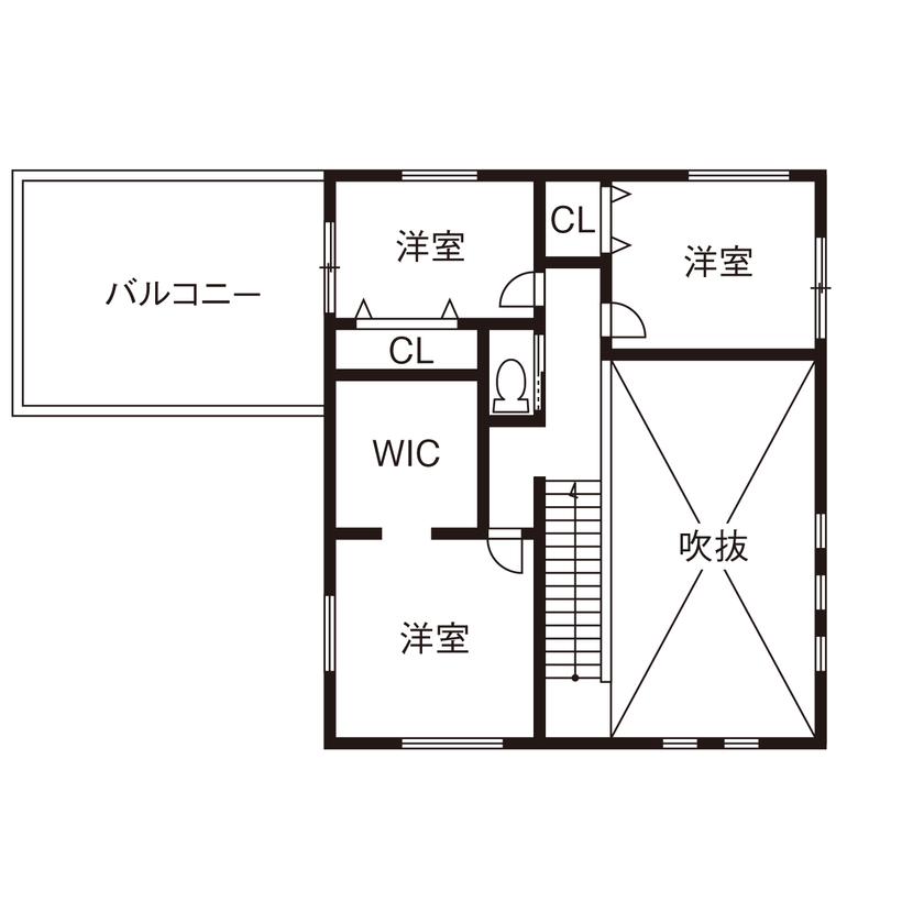 グランレブリー 【京都/2000万円台/間取り図あり】開放感いっぱいの落ち着いたモダンな空間。家族がのびのびと暮らせる家にの間取り図（4LDK）２階