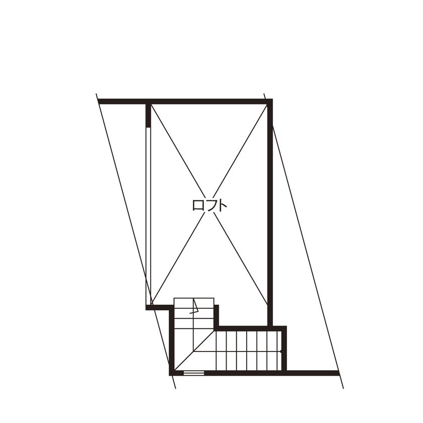 グランレブリー 【狭小30坪/京都/1400万円台/間取り図あり】2階LDK×吹抜け×勾配天井で間口3mの狭小地でもゆとりの室内空間の間取り図（３LDK＋ロフト）ロフト