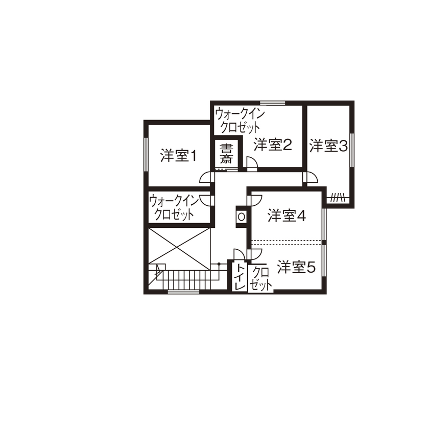 グランレブリー 【シンプルモダン×吹き抜け・間取り図あり】開放感のある「欲しいが詰まった」家の間取り図（5K以上）2階