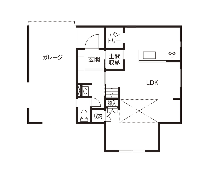 グランレブリー 【狭小×モダンスタイル×スキップフロア・間取り図あり】理想を形にした家の間取り図（3LDK）1階