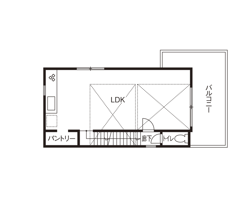グランレブリー 【狭小×シンプルモダン×吹き抜け・間取り図あり】白を基調としたシンプルでこだわりある家の間取り図（1LDK）2階