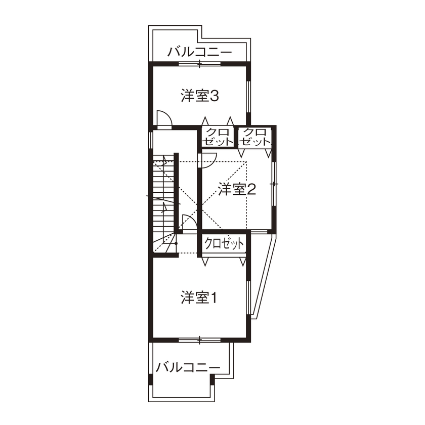 グランレブリー 【京都市/1000万円台/狭小×北欧スタイル×ロフト・間取り図有】木の風合いが心地よいナチュラルハウスの間取り図（3LDK）2階