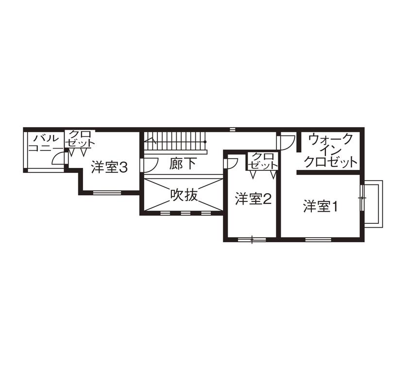 グランレブリー 【長岡京市/2000万円台/ナチュラルスタイル×吹き抜け・図面あり】狭小地を感じさせない家の間取り図（3LDK）2階