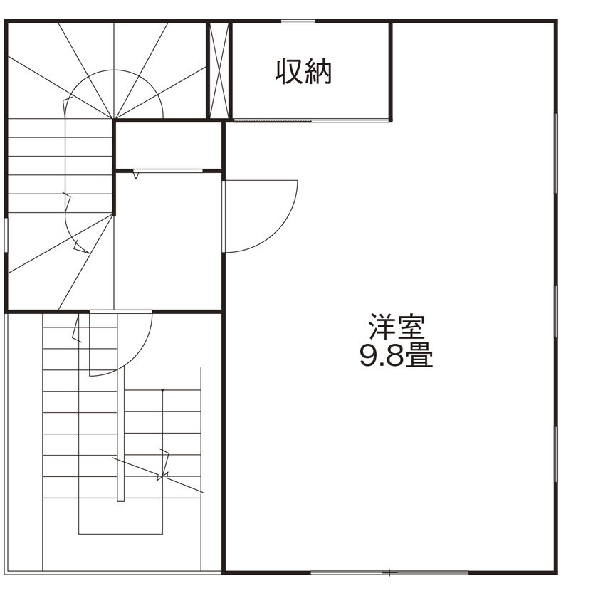 トヨタT&S建設 【間取り図掲載／名古屋市】面積以上に広さを感じる、シンプルさを極めた小粋な都市型３階建て住宅の間取り図（2LDK）３階