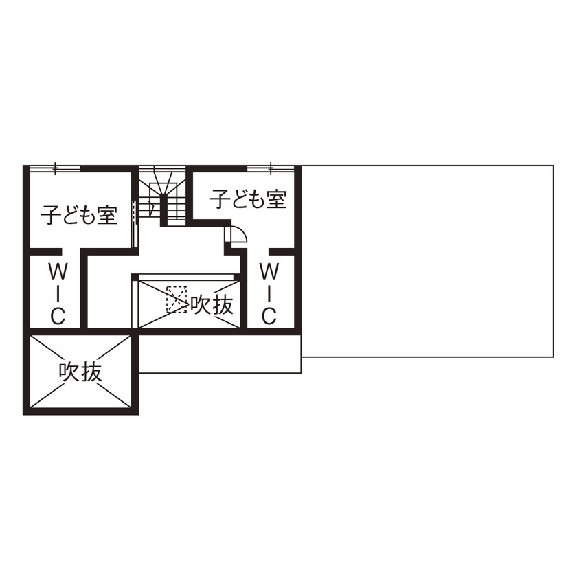 大和工務店 【2000万円台×ガレージハウス×全館空調｜間取り図有】無垢×インダストリアルの平屋風で、アウトドア気分の間取り図（3LDK＋ガレージ）2階