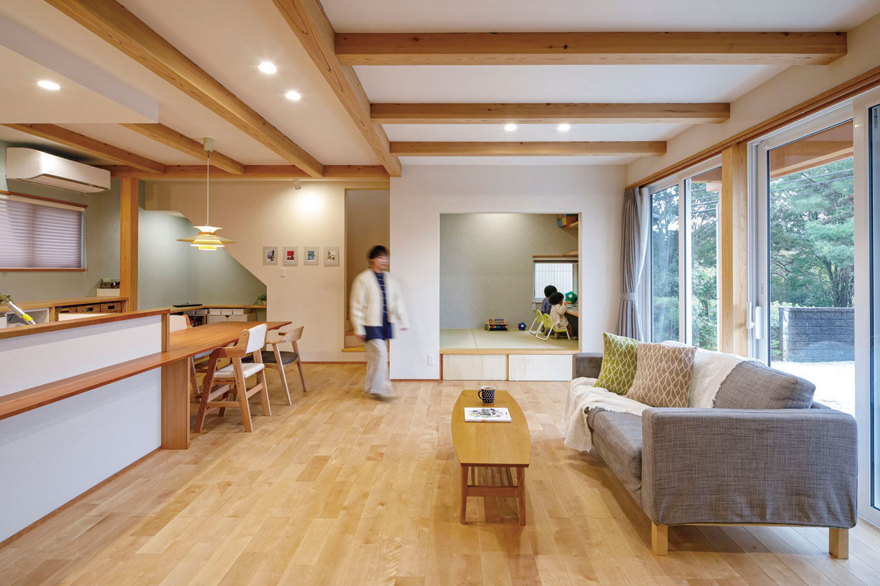 大和工務店 【2000万円台×35坪×収納｜間取り図有】開放的な間取りもW断熱で心地よく。家族の居場所たっぷりの白い家の建築実例画像2