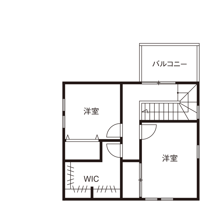 KITOKITO HOME&LIFE 【河内長野市｜2000万円台｜30坪台｜自然素材】おうち時間を楽しむDJブースのあるナチュラルな家の間取り図（3LDK）2階