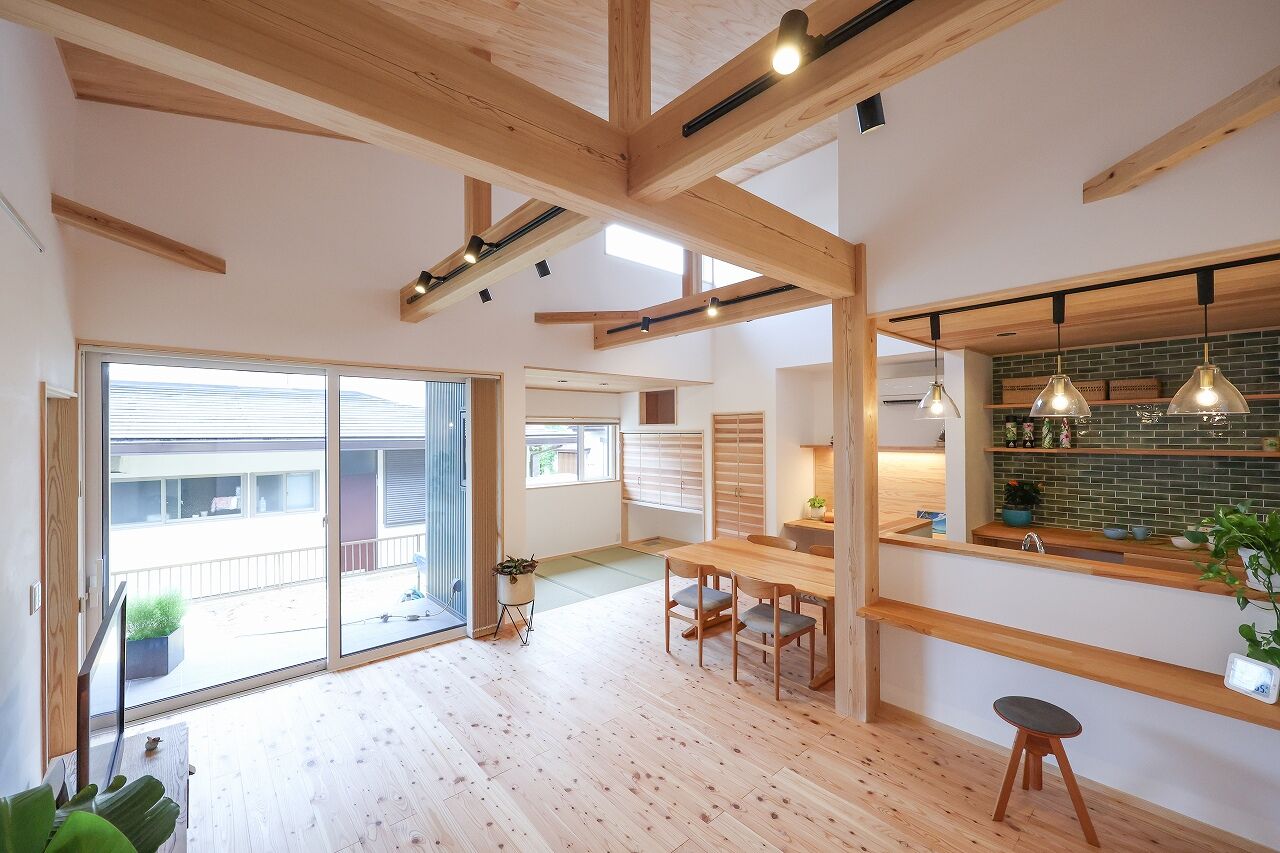 みのり建築舎 【2000万円～2499万円／平屋／間取図】ネコちゃんも暮らしやすい、ビルトインガレージのある平屋の建築実例画像2