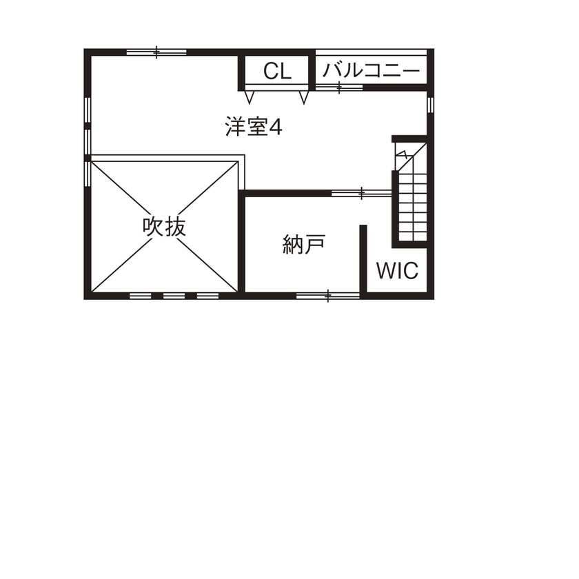 沖田工務店 【寝屋川市｜間取り】高気密・高断熱の長期優良住宅を純和風の佇まいで実現。贅を尽くした造作もたっぷりの間取り図（５LDK＋納戸＋6WIC）２階