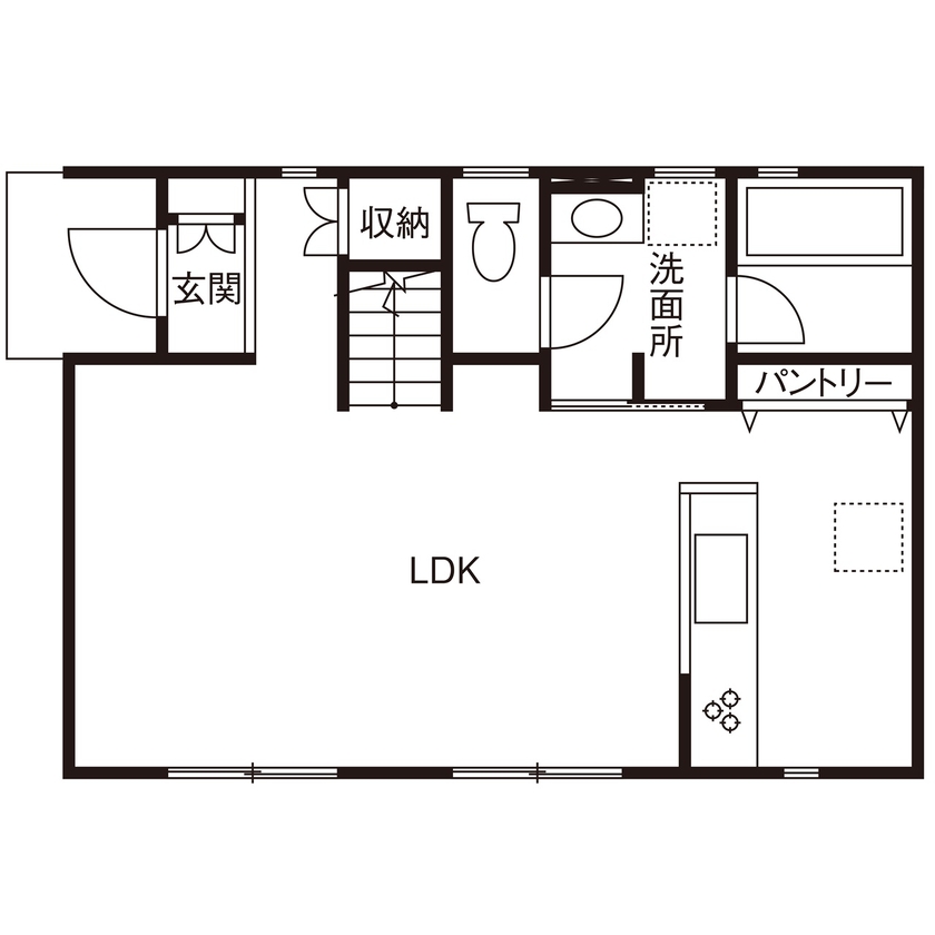 山崎建設 【船橋市/3000万円台/間取り図有り】夏も冬も快適な室内温度を保つ、こだわりの空調設備がある住まいの間取り図（3LDK）1階