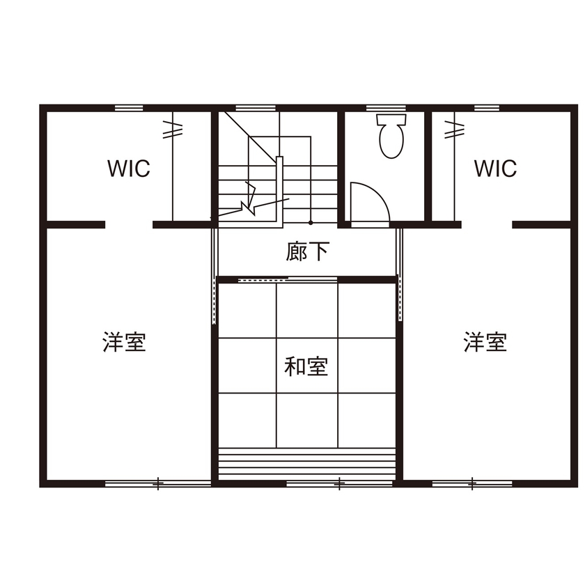山崎建設 【船橋市/3000万円台/間取り図有り】夏も冬も快適な室内温度を保つ、こだわりの空調設備がある住まいの間取り図（3LDK）2階