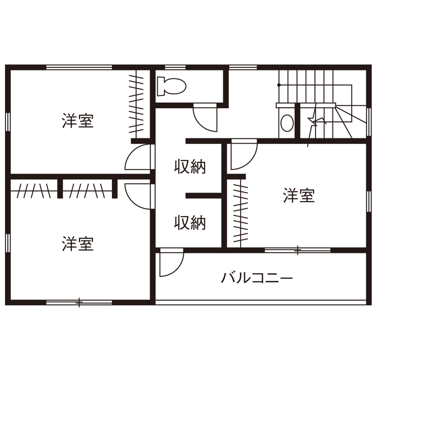 山崎建設 【千葉市/3000万円台/間取り図有り】「日々の生活のしやすさ」にフォーカスした効率的な動線の住まいの間取り図（4LDK）2階