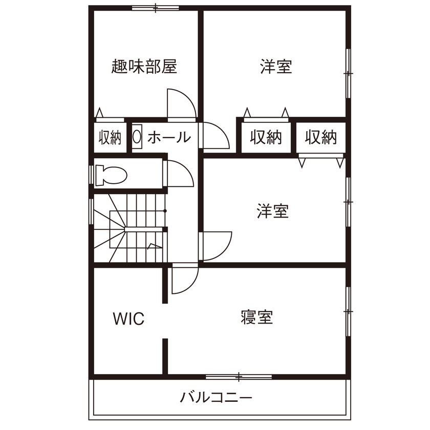 山崎建設 【3000万円台/間取り図有り】子育て世帯が快適に暮らせる工夫が詰まったナチュラルテイストの家の間取り図（4LDK）2階