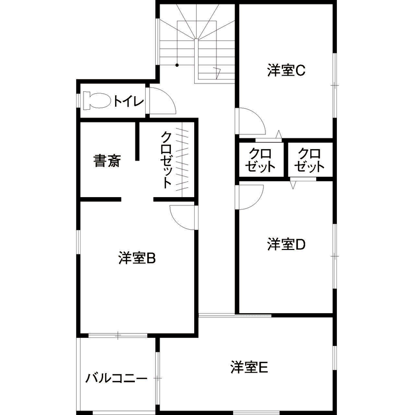 昭和建設 【2300万円台で建てた家／間取り図有】5LDKで叶えた＋αの居室は子どもの遊び場に。将来、親との同居も◎の間取り図（5K以上）2階