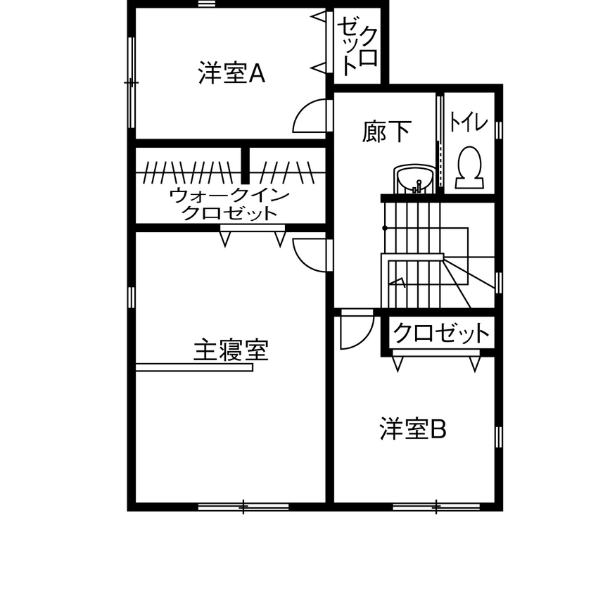 昭和建設 【2000万円台で建てた家／間取り図有】ゲーム好きの夫もご機嫌！暮らしやすくて、スタイリッシュな家の間取り図（3LDK）2階
