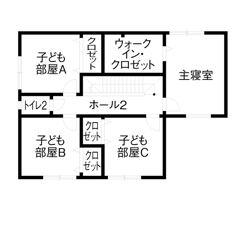 昭和建設 【2100万円台で建てた家／間取り図有】和空間がある広々リビングで、家族や友人と賑やかな週末を！の間取り図（4LDK）2階