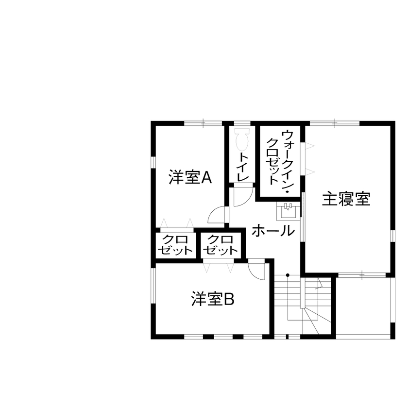 昭和建設 【2700万円台で建てた家／間取り図有】気兼ねなく過ごせる回遊動線で、「家事」も「娘の里帰り」も快適にの間取り図（4LDK）2階