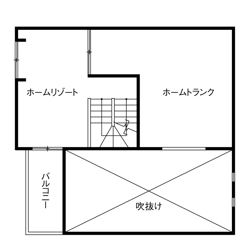 ロイヤルハウス モノが多くてもスッキリ片付く。プラスαの空間が生み出すゆとりと楽しさのある暮らしの間取り図（2LDK）1.5階