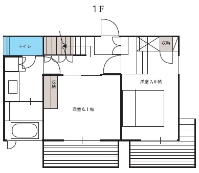 僕らの家 【2500万円台/家事動線/2LDK/間取り】テーマは憧れのメキシコの家。海外の物などこだわりを詰め込んだ家の間取り図（2LDK）1階
