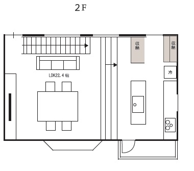 僕らの家 【2500万円台/家事動線/2LDK/間取り】テーマは憧れのメキシコの家。海外の物などこだわりを詰め込んだ家の間取り図（2LDK）2階