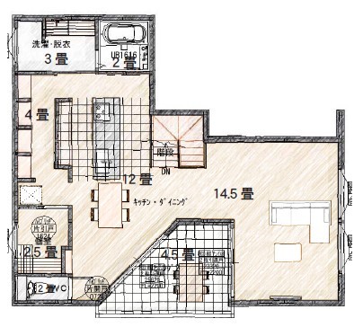 エイジングハウス 【間取り図有/3000万円台】デザイン×光で理想の空間。建築家と建てる”好き”を最大限に詰め込んだ家の間取り図（4LDK）２階