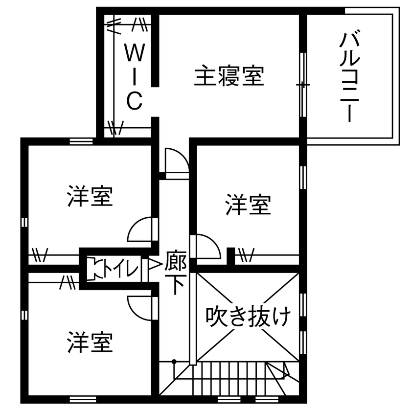 アトリエツバキ 一級建築士事務所 【1000万円台/間取り図】住み心地にもこだわった白の美しさが際立つホテルライクな家の間取り図（4LDK）2階