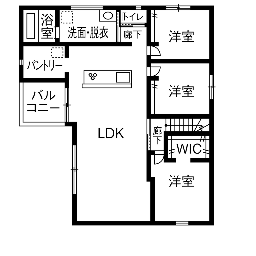 アトリエツバキ 一級建築士事務所 【二世帯住宅/間取り図】2つの玄関で程よい距離を保てる、2世帯それぞれの好みを反映した家の間取り図（5K以上）2階