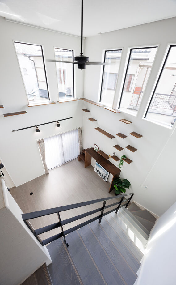 アトリエツバキ 一級建築士事務所 【1000万円台/30坪台/車・バイク駐車可/間取り】変形地を活かした螺旋状のキャットウォークのある家の建築実例画像6