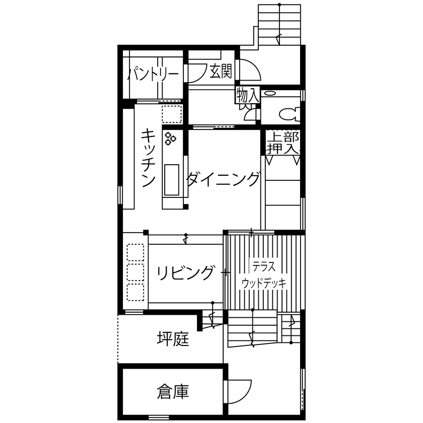 エアコーポレーション 【間取り図有｜3000万円台｜3LDK｜建築家と建てる｜浸水対策｜9層フロア構造】家・あそび場の間取り図（3LDK）1階