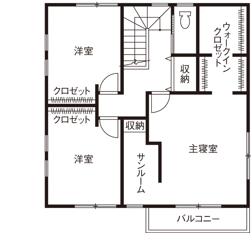 ブルージア 【間取り有】お気に入りに囲まれる暮らし。インテリアや庭にもこだわった爽やかなアメリカンスタイルの間取り図（3LDK）2階
