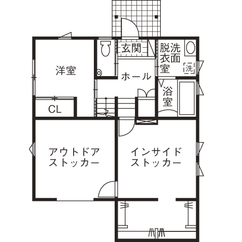BinO太田 中村住宅工業 【WAVE #パントリー #ニッチ】ワクワク溢れるスキップフロア。趣味を楽しみ自分らしく暮らすの間取り図（3LDK+２ストッカー）1階