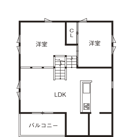BinO太田 中村住宅工業 【WAVE #パントリー #ニッチ】ワクワク溢れるスキップフロア。趣味を楽しみ自分らしく暮らすの間取り図（3LDK+２ストッカー）2階