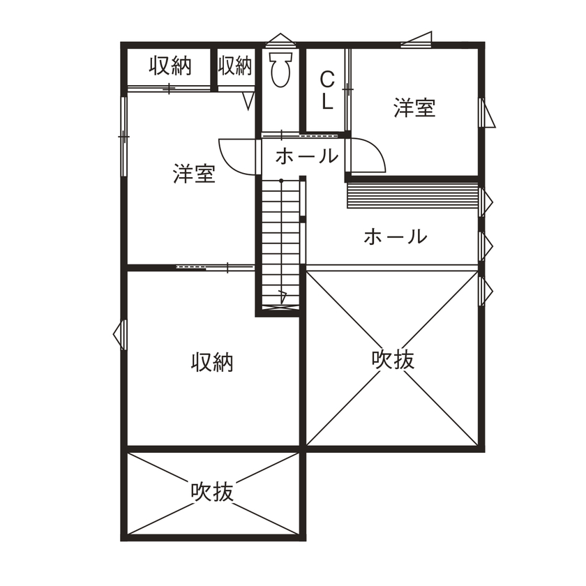 BinO太田 中村住宅工業 【LOAFER #シューズクローゼット #タイル】憧れのドッグランがある、おうち時間が楽しすぎる家の間取り図（3LDK＋小屋裏部屋）2階