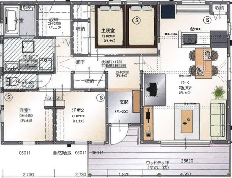 BinO太田 中村住宅工業 【MONICA #カフェ風 #造作洗面】カフェライクな平屋の住まい 自然をとことん愉しむ家の間取り図（3LDK）1階