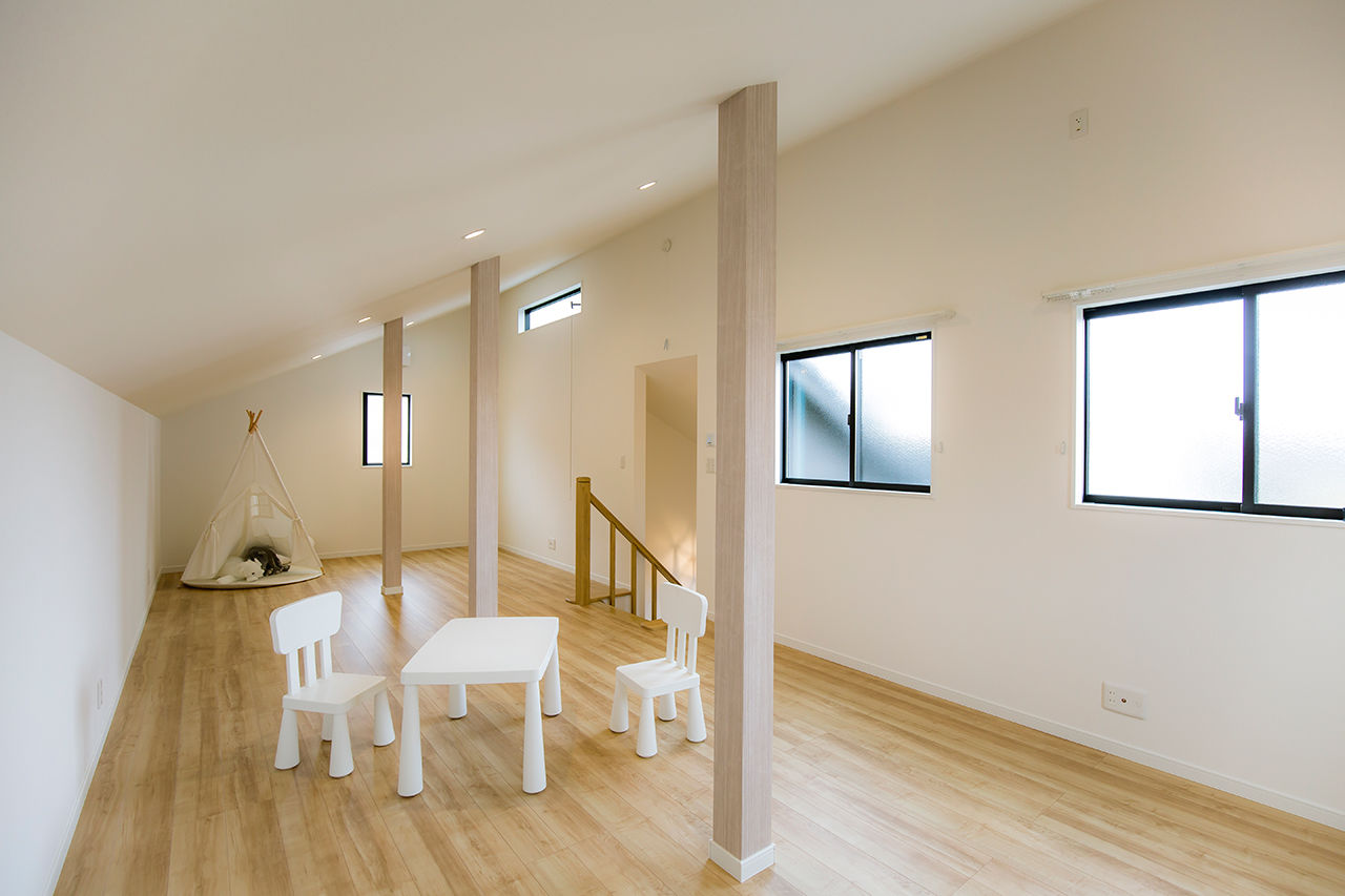 サンエルホーム 【松山市／3LDK】傾斜天井を生かした開放的な平屋風の家。1階で暮らしが完結する暮らしやすさの建築実例画像6