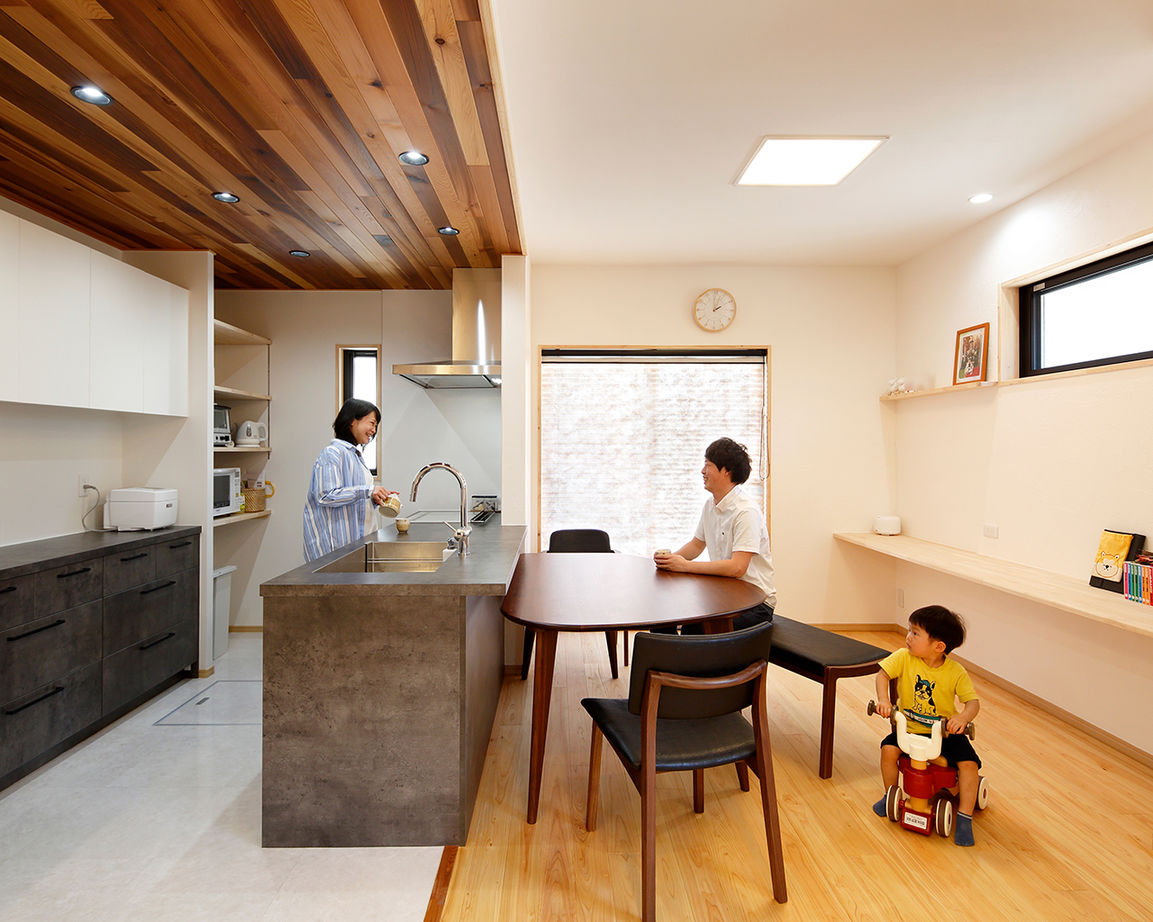 川口建設 【2000万円台/大阪府/木の家/ナチュラル/30坪台/間取り図】自然素材のデザイン住宅。子育て家族の快適な家の建築実例画像1