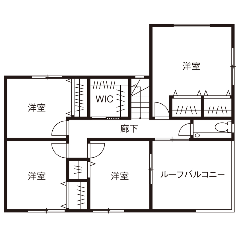 グランイデアル 【埼玉県/4LDK/ルーフバルコニー】家じゅうを走り回って遊べる「子どもファースト」な住まいの間取り図（4LDK）2階
