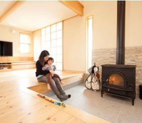 優建築工房 【40坪台・薪ストーブ・土間・間取り図】自然素材ならではのピュアでやさしい空気で子供が走り回れる住まいの建築実例画像1