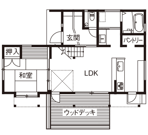 優建築工房 【2000万円台/平塚/間取り図有】シンプルな設計は美しさと合理性の象徴。予算内でこだわりを充実の間取り図（4LDK）1階